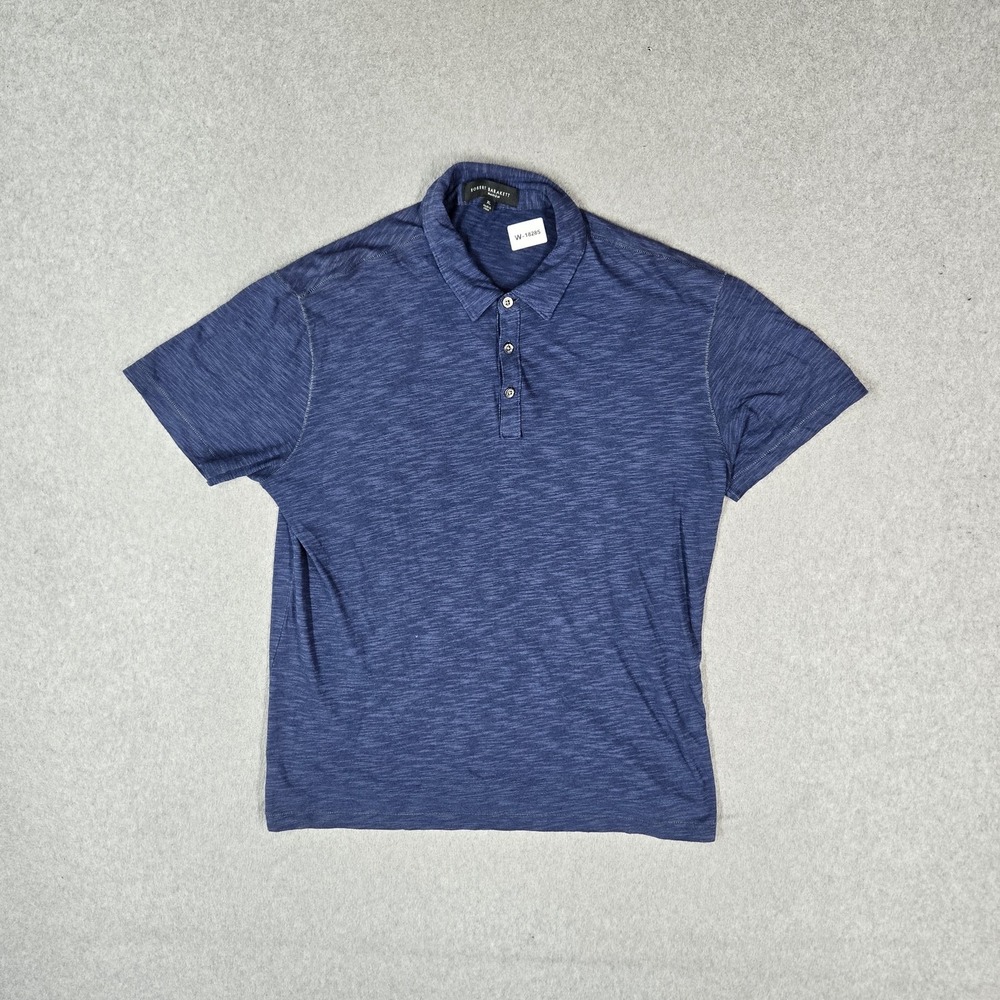 Robert Barakett Men Polo XL Blue Button Short Sleeve Preppy